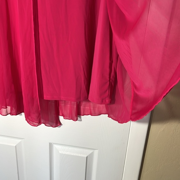 Adele and May woman layered tank top sheer outer layer sleeveless fuscia sz 3X - Picture 8 of 13